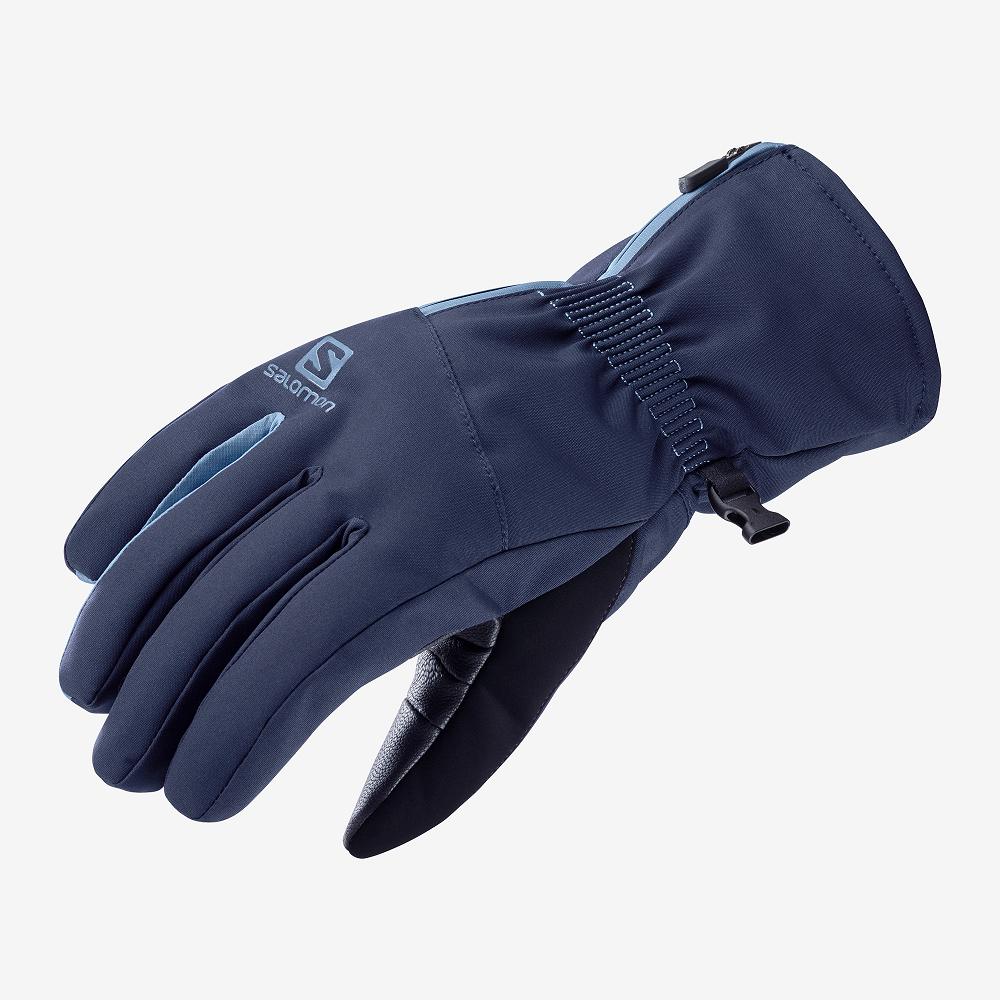 Salomon Singapore Womens Gloves - PROPELLER DRY W Navy | 84176-ZFHB